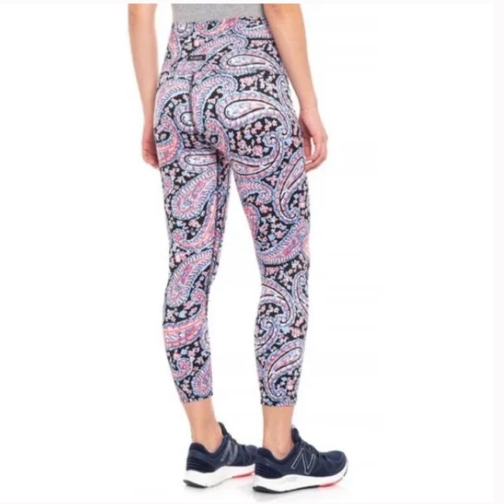 NWOT K-DEER Nantucket Paisley Capri Leggings XS